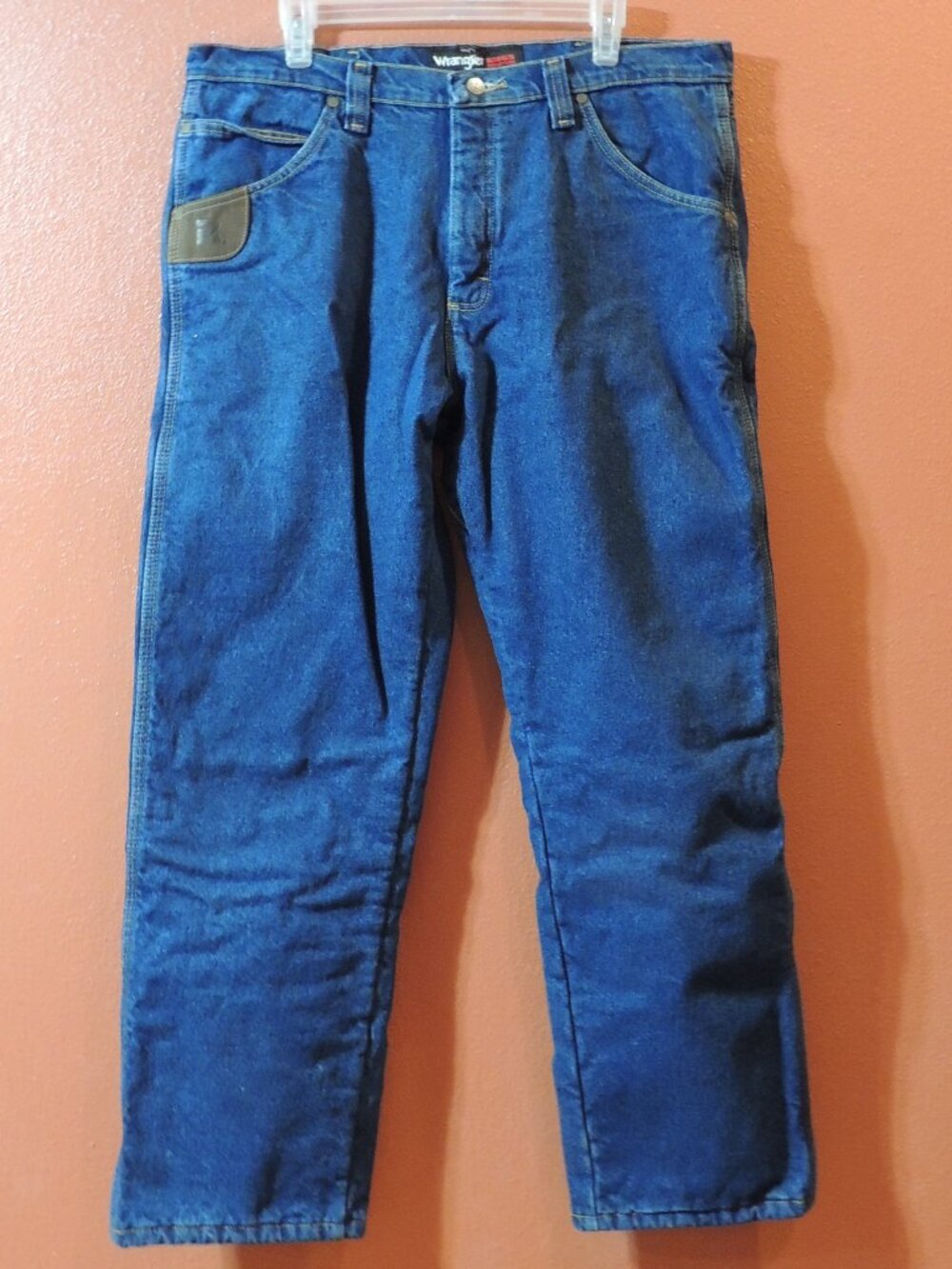 Wrangler Rigg Wear Jeans Men 36x30 Pockets Outdoor Working Denim Blue Jeans